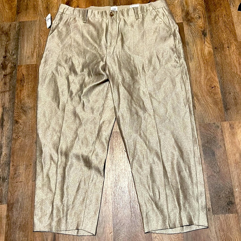Gold GAP Girlfriend Crop Pants sz 16